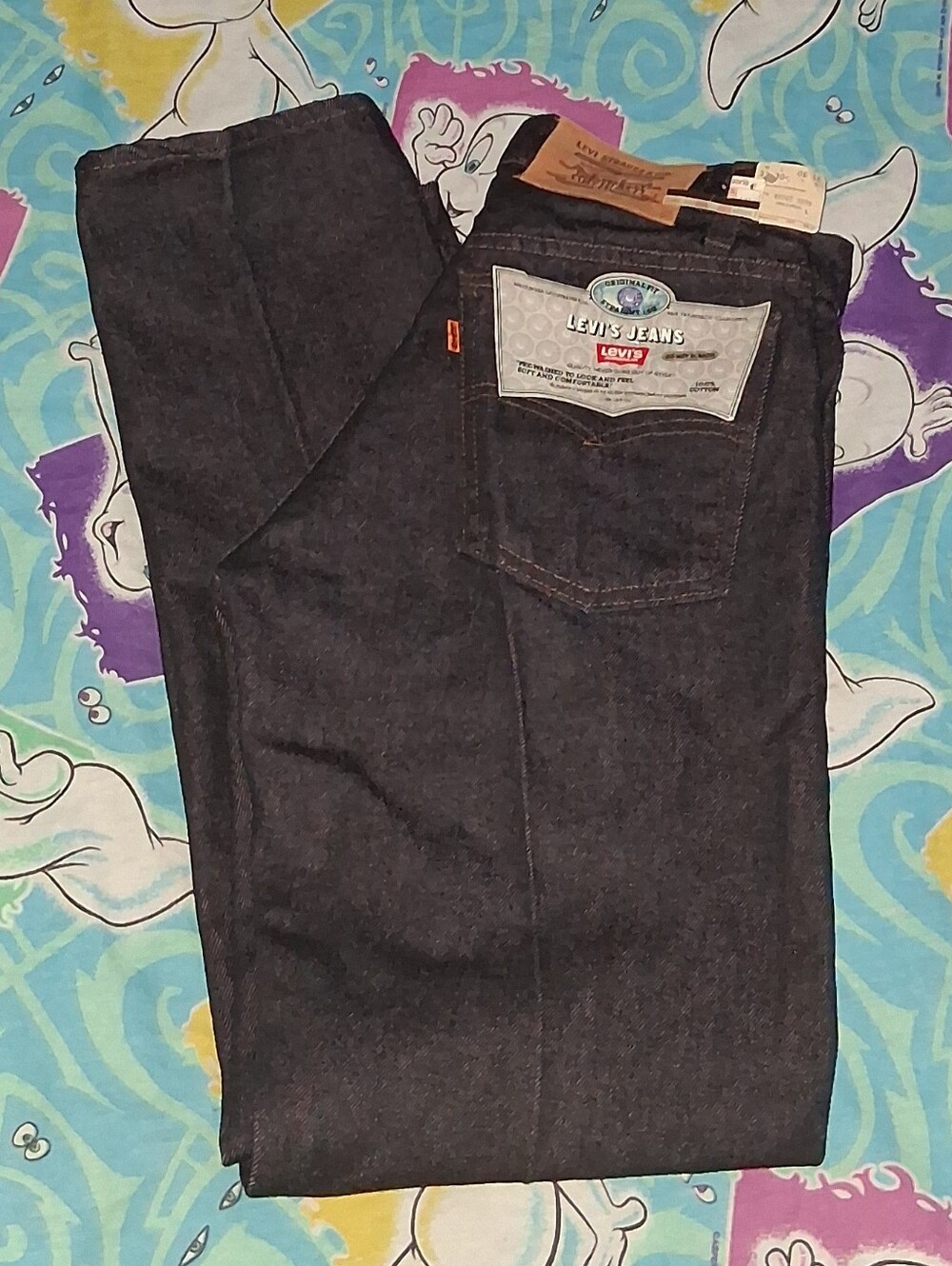 New 80s Orange Tab Levis Regular Straight Leg Vintage Black Jeans